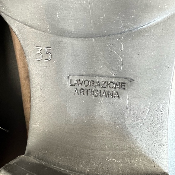 Lavorazione Artigiana Avitto Leather Oxford Shoes Lace-Up Low Block Heel Size 5 - Picture 4 of 15